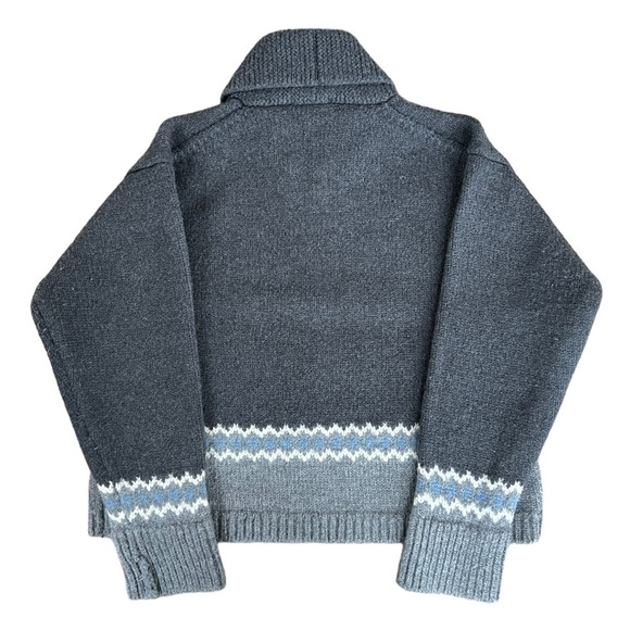 VTG Margaret O’Leary Women’s Shawl Neck Patterned Wool Crop Sweater Size 1 / S - Picture 2 of 7